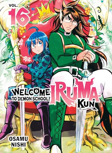 Manga cover: two young characters with blue and brown hair, ornate throne.