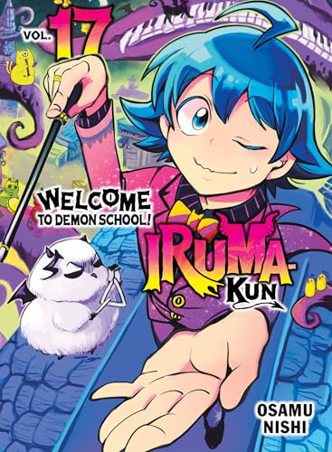 Manga cover featuring a blue-haired boy, Iruma-kun, and a fluffy demon creature.