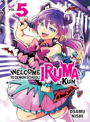 Manga cover featuring a purple-haired girl singing on stage with Iruma in background.
