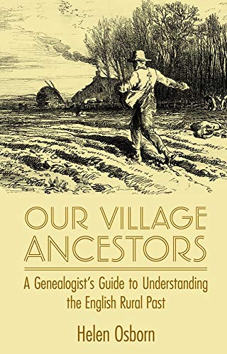 Book cover: vintage illustration of a farmer, title “Our Village Ancestors.”