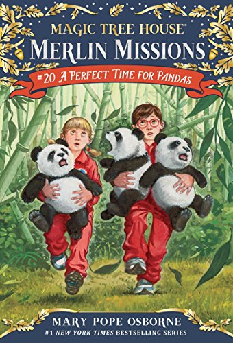 Book cover: children hugging panda cubs in a bamboo forest.