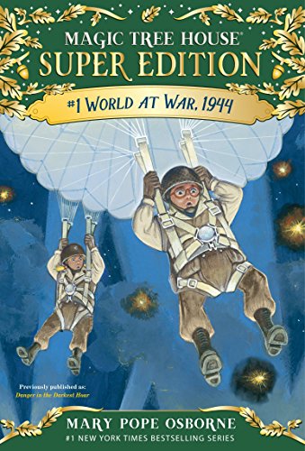 Book cover: soldiers parachuting during World War II, illustrated style.