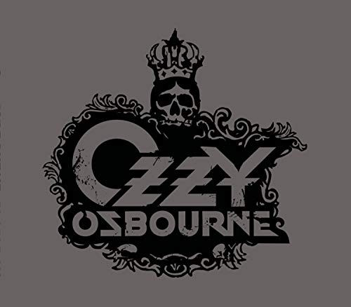 Ozzy Osbourne album cover: skull with crown and ornate lettering.
