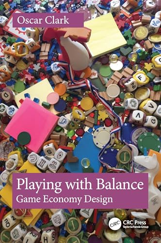 Book cover with game pieces scattered around the title "Playing with Balance".