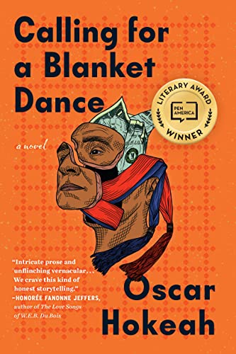 Book cover: "Calling for a Blanket Dance" by Oscar Hokeah, portrait illustration.