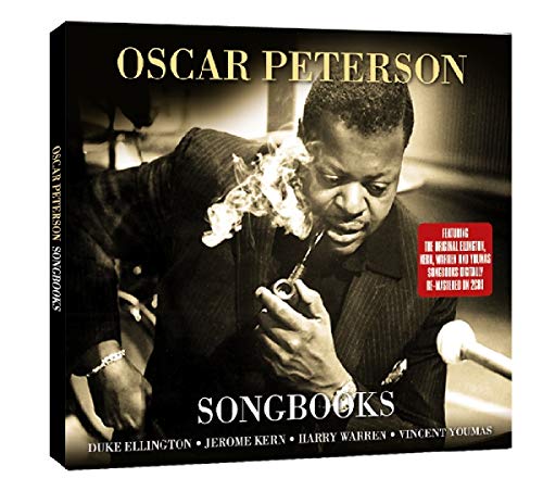 CD cover for Oscar Peterson’s “Songbooks” featuring a black and white portrait.