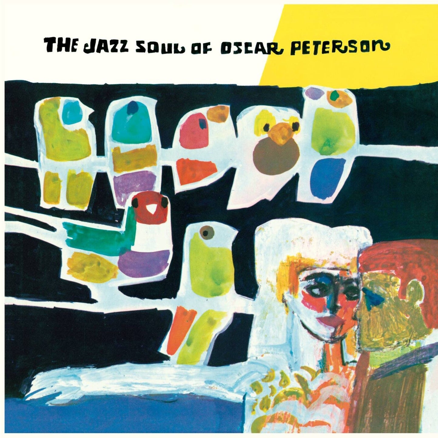 Album cover for Oscar Peterson’s “The Jazz Soul Of Oscar Peterson” with abstract art.