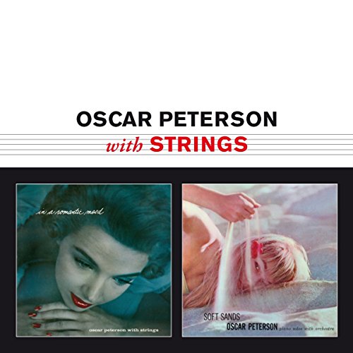 "Oscar Peterson with Strings CD cover featuring two vintage album covers of women."