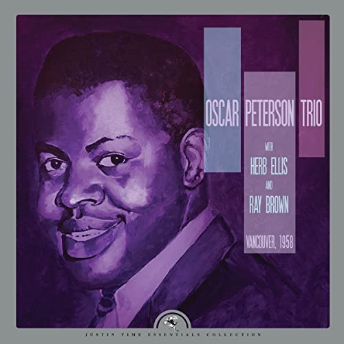 Album cover for Oscar Peterson Trio’s “Vancouver, 1958” featuring a portrait.