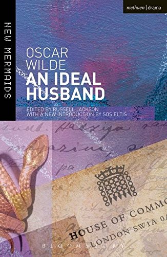 Book cover: "An Ideal Husband" by Oscar Wilde, with snake and crown imagery.