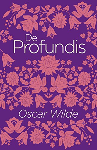 Book cover of De Profundis by Oscar Wilde with pink floral patterns on purple.