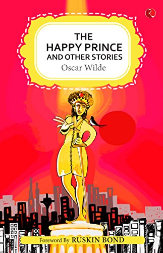 Book cover: "The Happy Prince" by Oscar Wilde, illustrated with a golden statue.