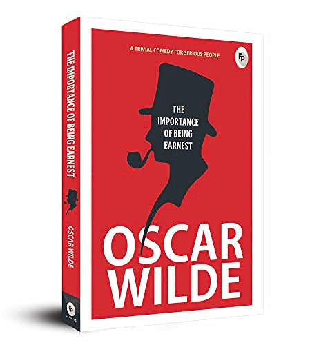 Book cover for The Importance of Being Earnest with a man's silhouette on red.