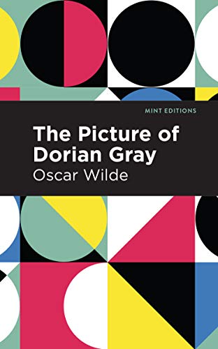 Book cover for "The Picture of Dorian Gray" with geometric shapes.