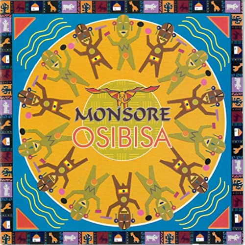 CD cover with a yellow circle featuring stylized figures and text "MONSORE OSIBISA".