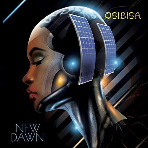 CD cover for OSIBISA’s “New Dawn” featuring a woman with cybernetic enhancements.