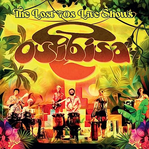 Osibisa album cover featuring a band performing amidst tropical foliage.