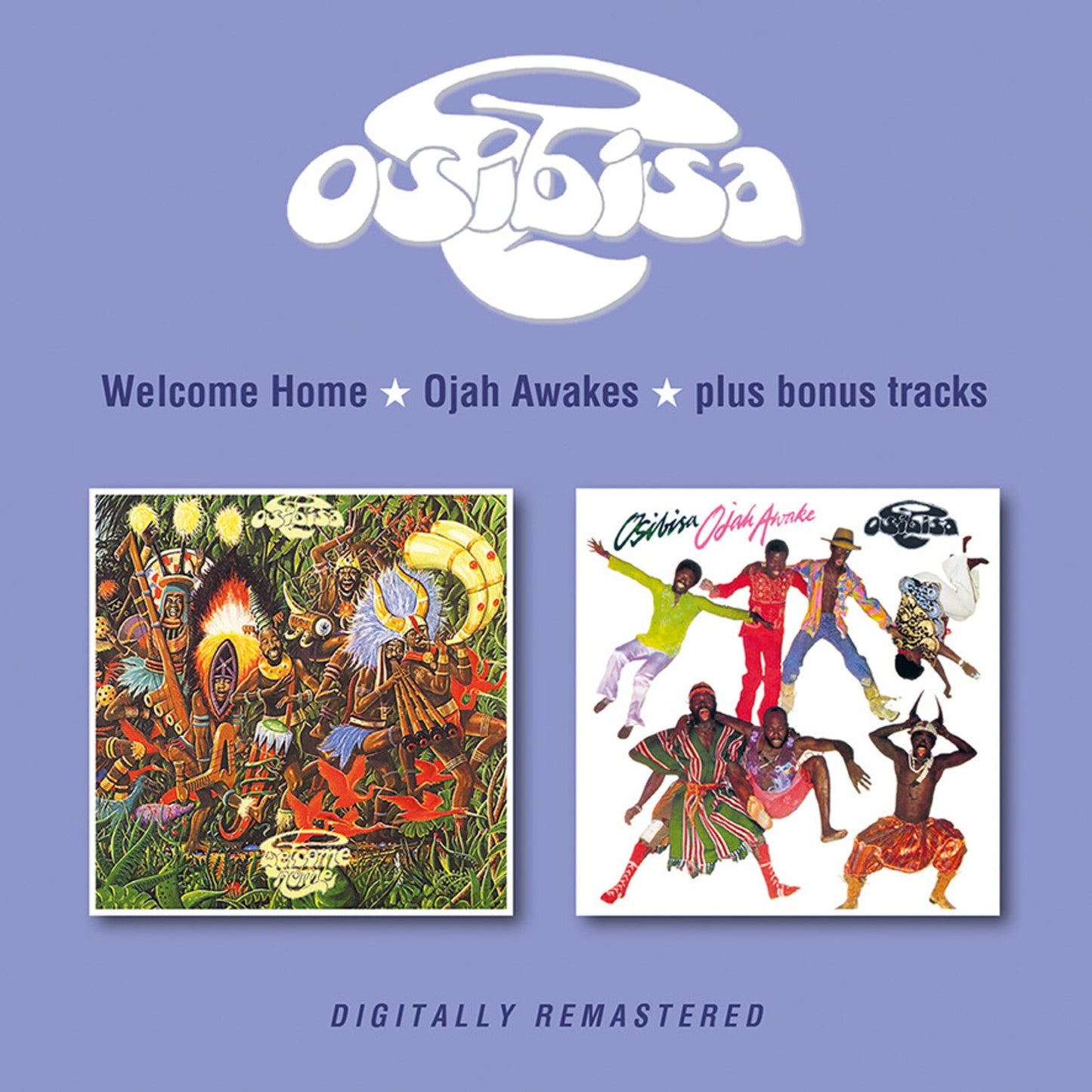 Osibisa album covers: "Welcome Home" and "Ojah Awake" with band members.