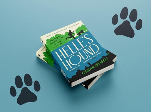 Book cover for “Helle’s Hound” with figures running and paw prints.