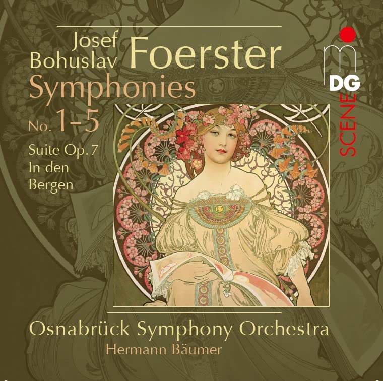 CD cover: Art Nouveau portrait of a woman with floral designs.