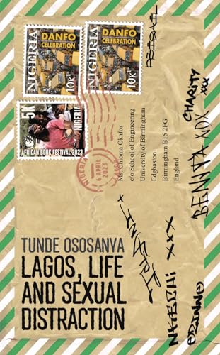 Book cover resembling a weathered envelope with postage stamps and handwritten text.