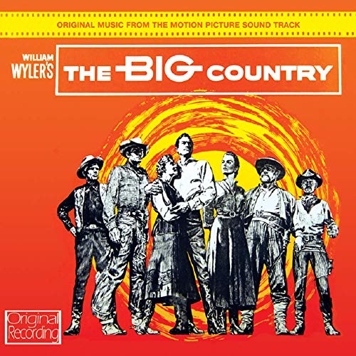 CD cover for “The Big Country” soundtrack, featuring cowboys in orange.
