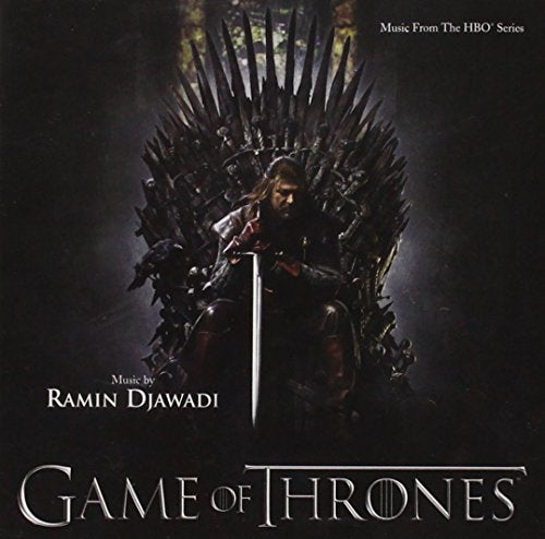 Game of Thrones soundtrack CD cover featuring the Iron Throne and a knight.