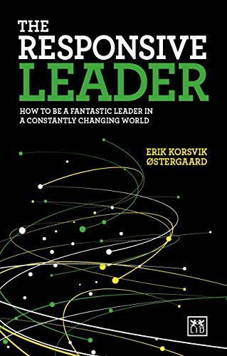 Book cover: "The Responsive Leader" with abstract green and yellow lines.