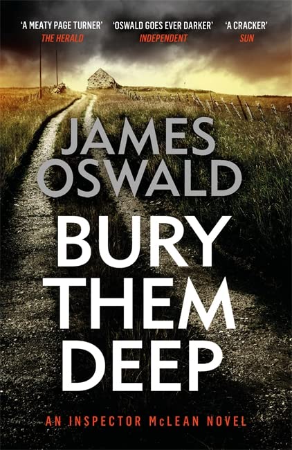 Book cover: desolate rural landscape with large title “Bury Them Deep.”