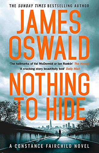 Book cover for Nothing to Hide by James Oswald featuring a city skyline.