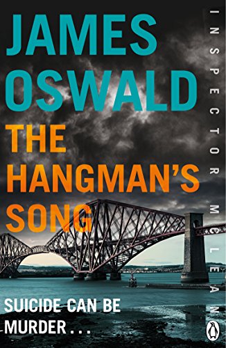 Book cover: “The Hangman’s Song” with a bridge and stormy sky.