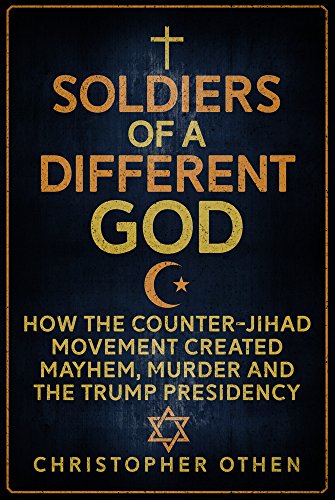 Book cover with text and religious symbols: cross, crescent, Star of David.