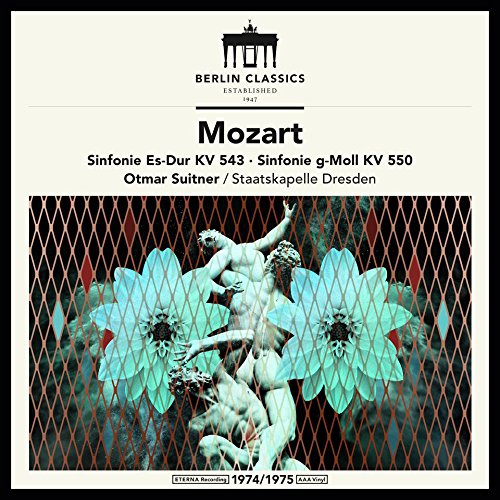 Mozart vinyl cover featuring a statue of angels behind a metal grate.