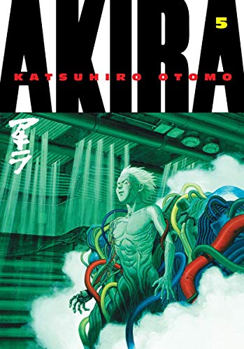 Akira Volume 5 cover: a pale figure amidst green and blue machinery.