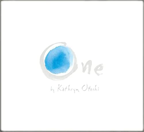Book cover with blue watercolor circle and the title "One".