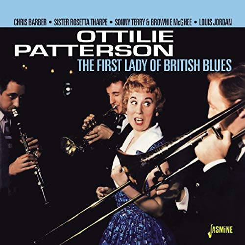 Ottilie Patterson and jazz musicians playing instruments on a CD cover.