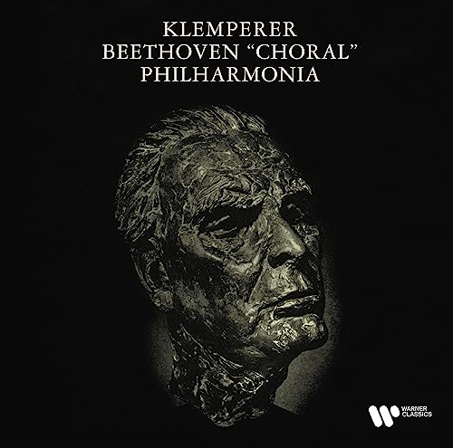 Vinyl album cover featuring a bronze bust of Otto Klemperer against a black background.