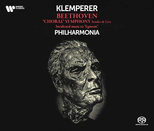 CD cover featuring a monochrome portrait of conductor Otto Klemperer.