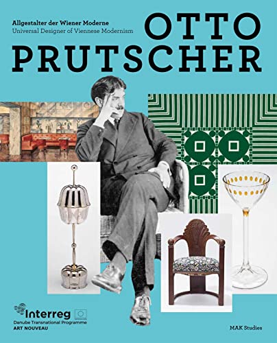 Book cover featuring portrait of Otto Prutscher and examples of his designs.