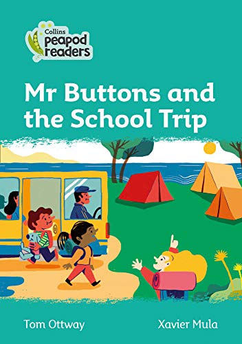 Children’s book cover: yellow bus, camping scene, and title text.