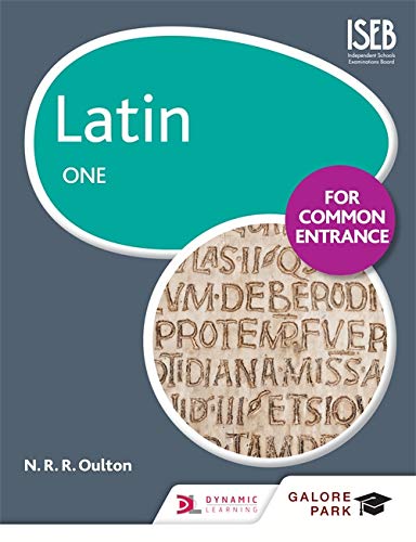Textbook cover: "Latin for Common Entrance One" with stone inscription image.
