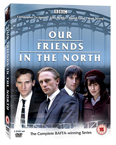 DVD cover for “Our Friends In The North” featuring four actors.