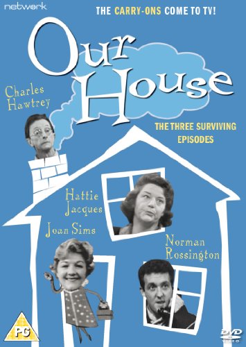 DVD cover for Our House featuring four actors in a stylized house illustration.