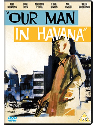 Our Man In Havana" DVD cover with painted man and city skyline.