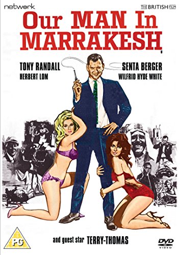 DVD cover for "Our Man In Marrakesh" featuring a man and two women.