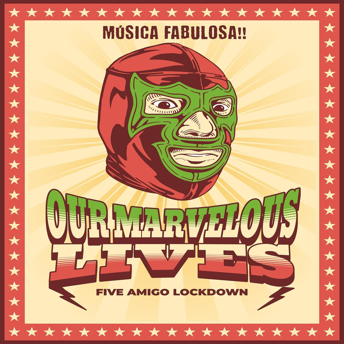 CD cover with a red and green luchador mask and bold text.