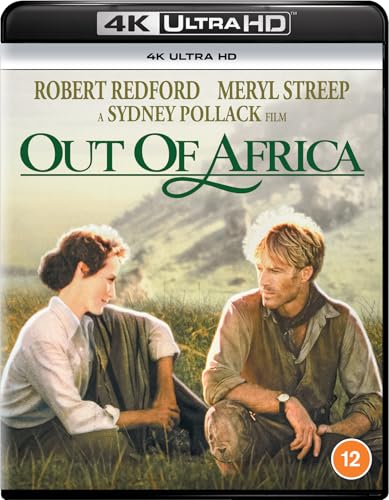 Out of Africa 4K Ultra HD Blu-ray cover featuring Meryl Streep and Robert Redford.