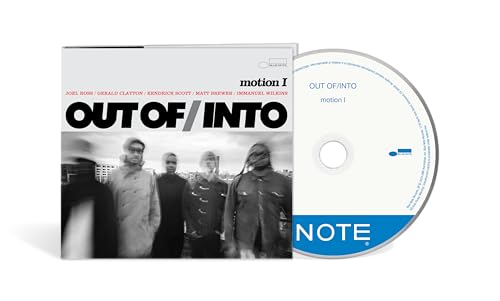 CD cover featuring five figures in grayscale with album title “OUT OF/INTO”.