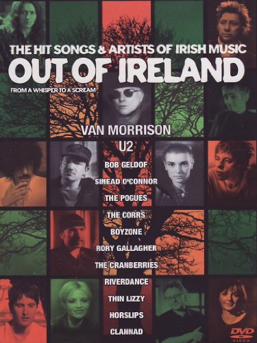 DVD cover for "Out of Ireland" featuring a grid of Irish musicians' portraits.