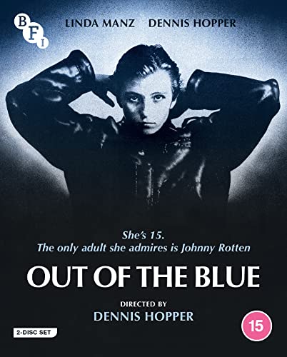 Blu-ray cover for Out of the Blue featuring a portrait of Linda Manz.